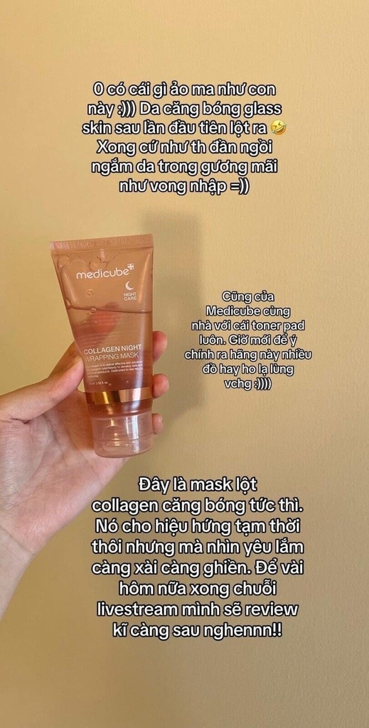 MEDICUBE Collagen Wrapping Mask 2.53 Oz / 75ml Renewal Night Care Mask Cream~