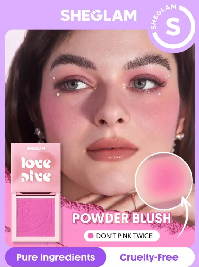 SHEGLAM LOVE DIVE TENDER HEART POWDER BLUSH-DONT PINK TWICE