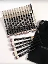 MAANAGE 18 PC EYE AND FACE BRUSH SET WITH BAG (BLACK)